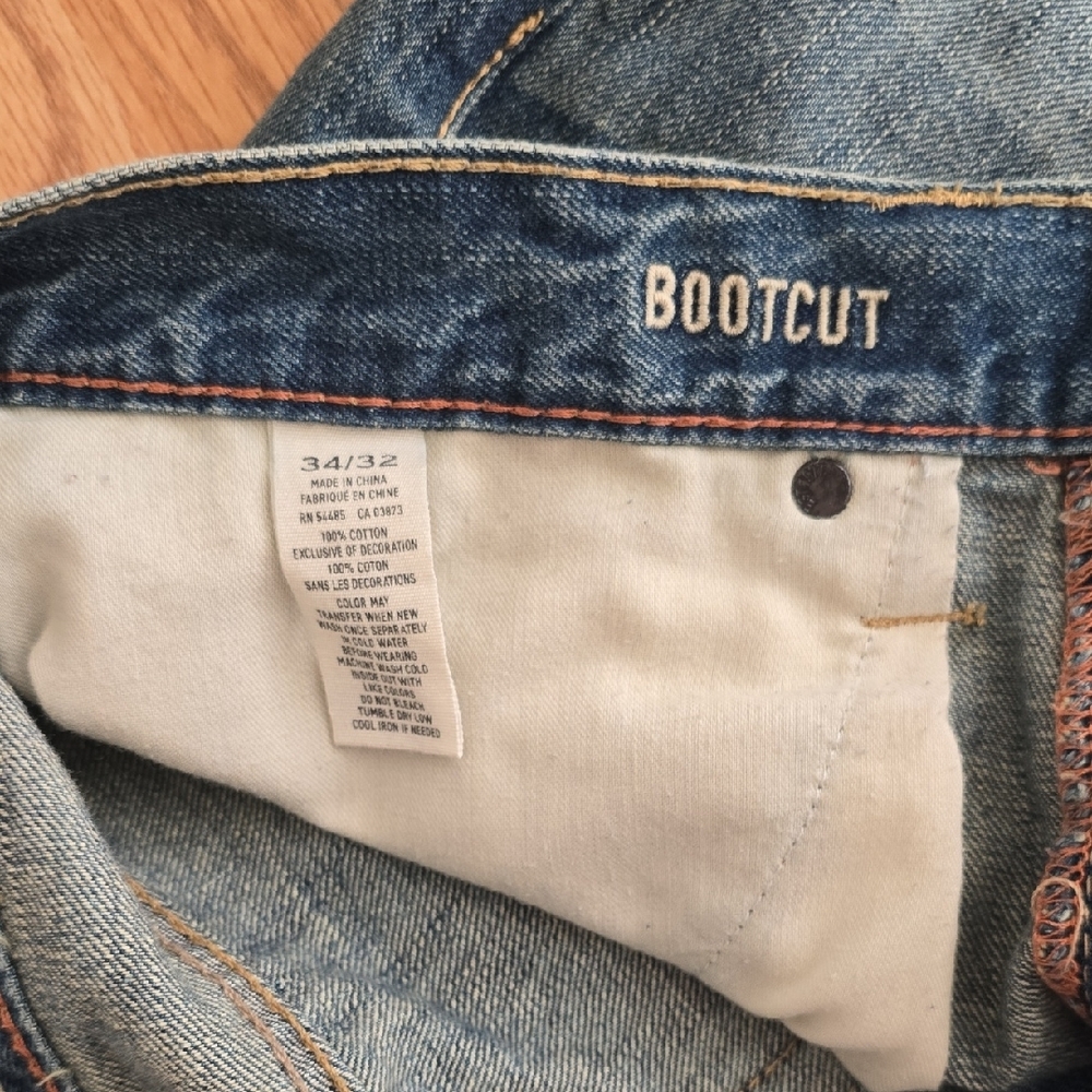 American Eagle Outfitters Men's Bootcut Distressed Jeans - Blue - Picture 3 of 4